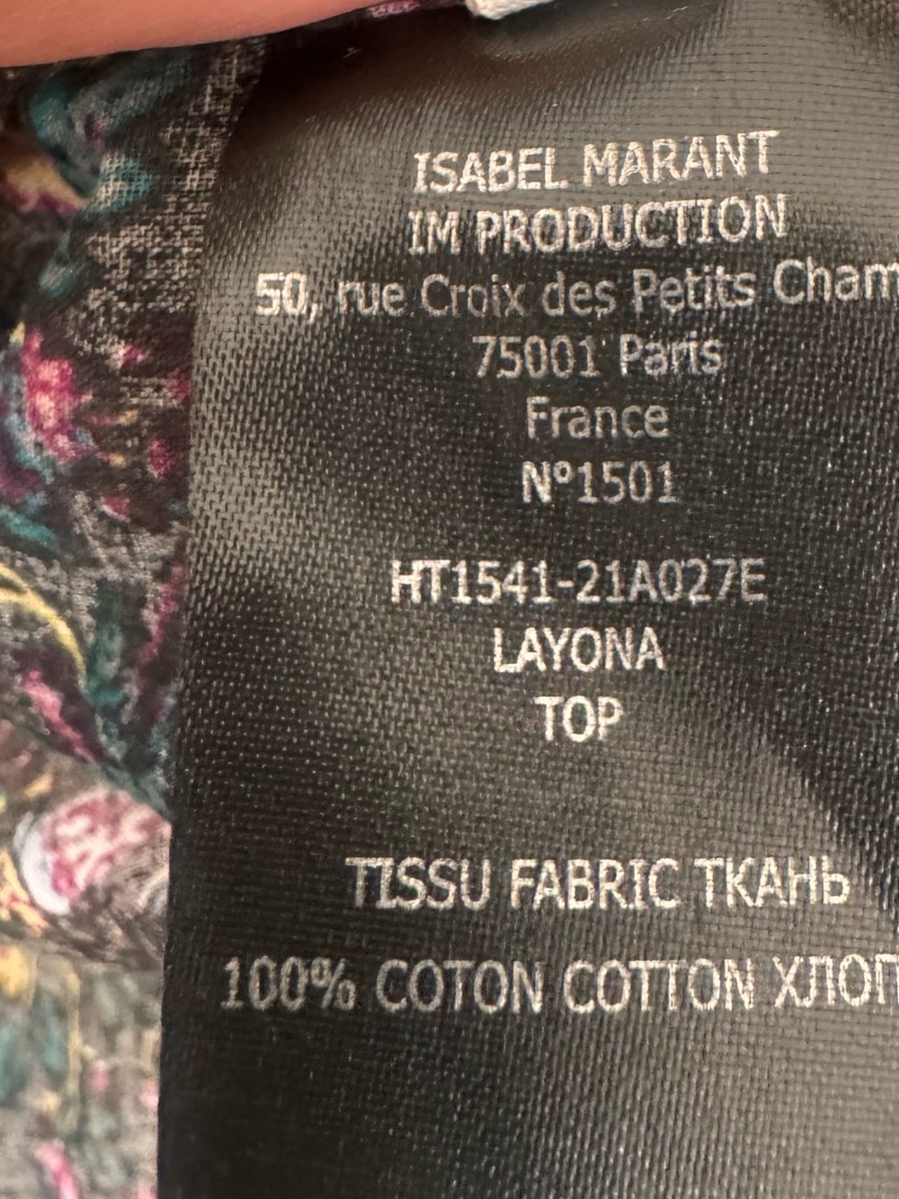 Isabel Marant Etoile Layona ruffle sleeve top- Black floral print cotton - Picture 10 of 11